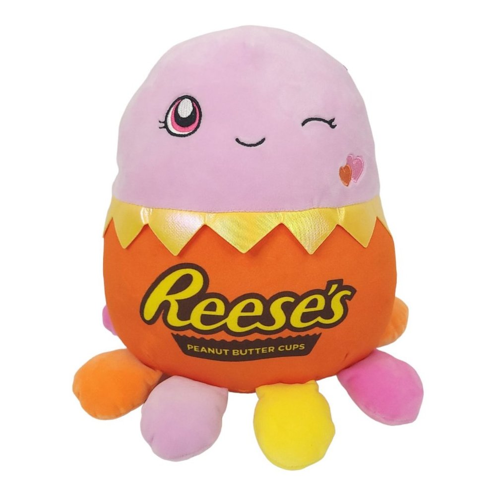 Squishmallows Kellytoy 10" Jeanne Reese's Chocolate Octopus Valentines Plush Toy